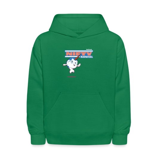 Nifty Narwhal Character Comfort Kids Hoodie - kelly green