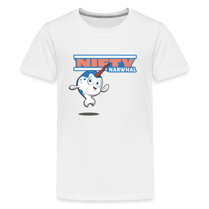 Nifty Narwhal Character Comfort Kids Tee - white