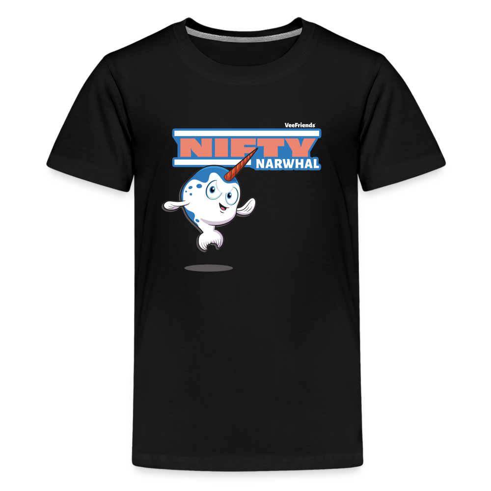 Nifty Narwhal Character Comfort Kids Tee - black