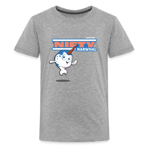 Nifty Narwhal Character Comfort Kids Tee - heather gray