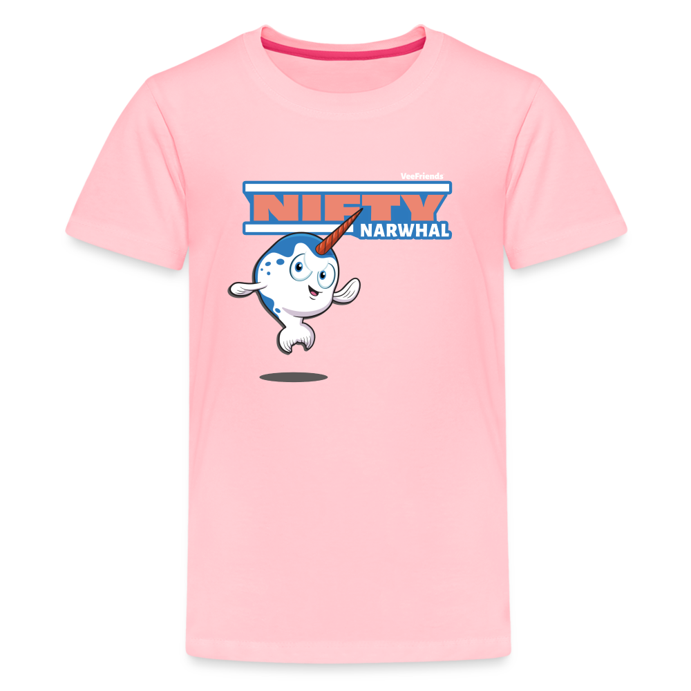 
            
                Load image into Gallery viewer, Nifty Narwhal Character Comfort Kids Tee - pink
            
        