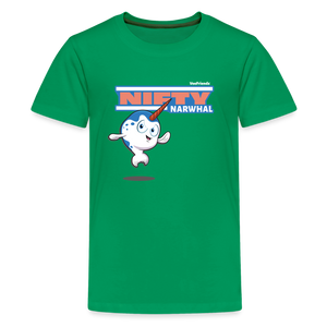 Nifty Narwhal Character Comfort Kids Tee - kelly green