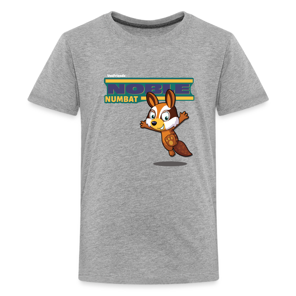 Noble Numbat Character Comfort Kids Tee - heather gray