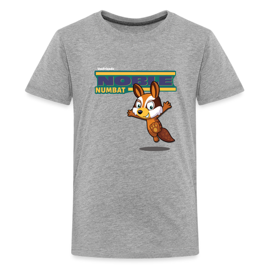 Noble Numbat Character Comfort Kids Tee - heather gray