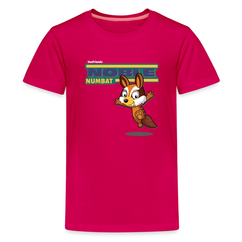 Noble Numbat Character Comfort Kids Tee - dark pink