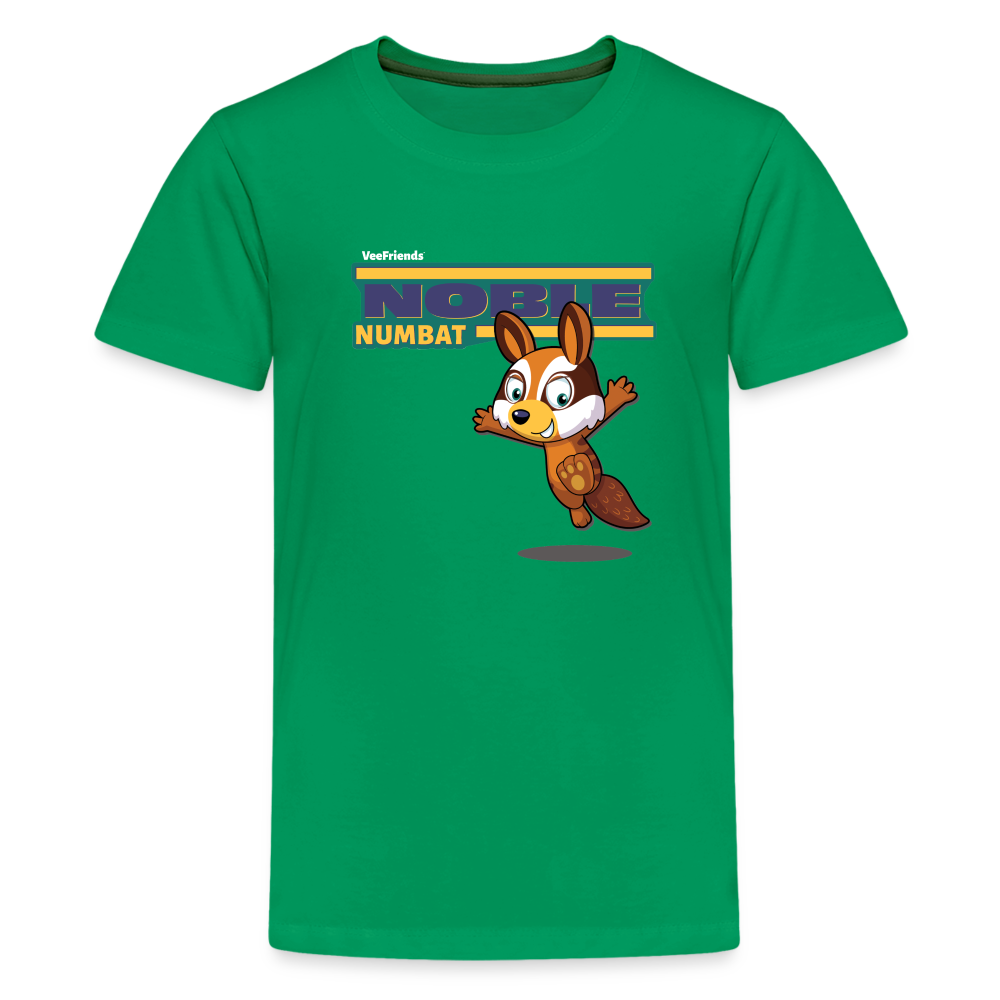 Noble Numbat Character Comfort Kids Tee - kelly green