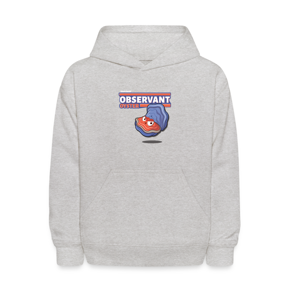 Observant Oyster Character Comfort Kids Hoodie - heather gray