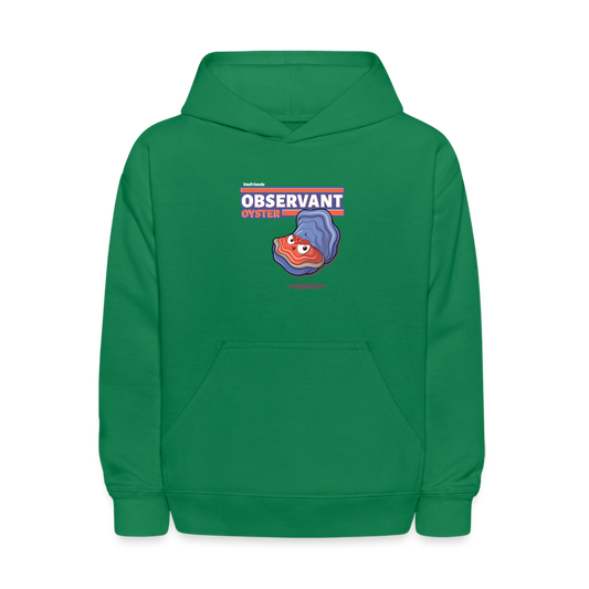 Observant Oyster Character Comfort Kids Hoodie - kelly green