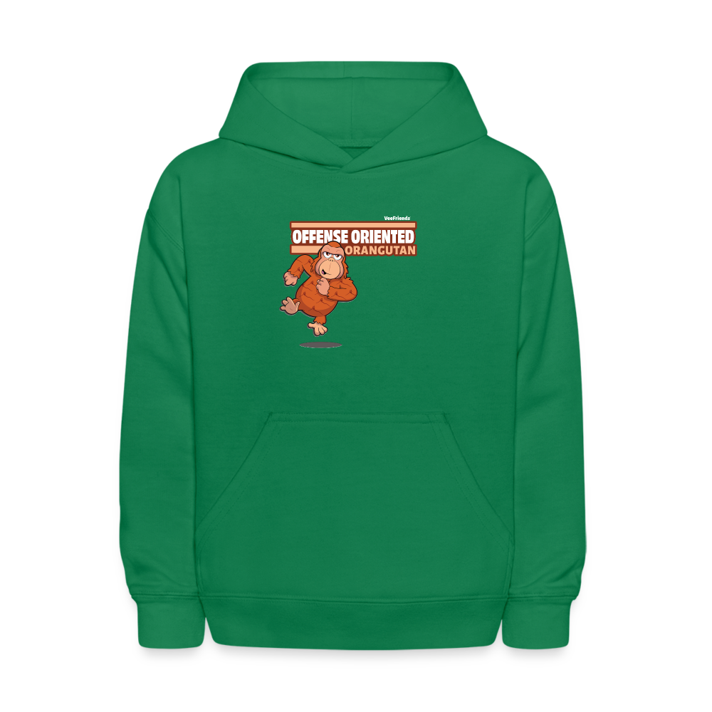 Offense Oriented Orangutan Character Comfort Kids Hoodie - kelly green