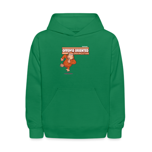 Offense Oriented Orangutan Character Comfort Kids Hoodie - kelly green