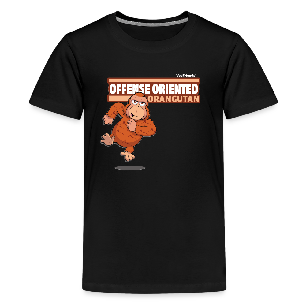 Offense Oriented Orangutan Character Comfort Kids Tee - black