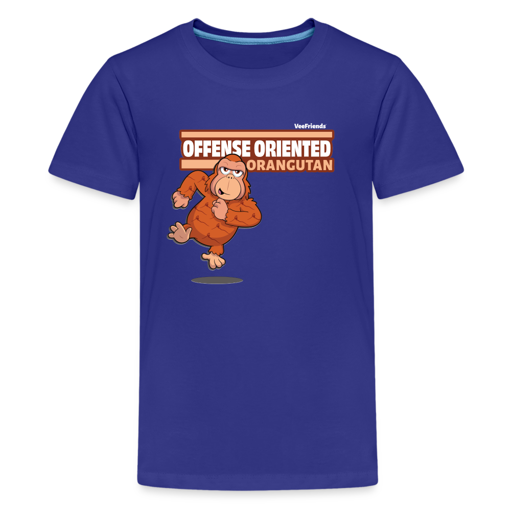 Offense Oriented Orangutan Character Comfort Kids Tee - royal blue