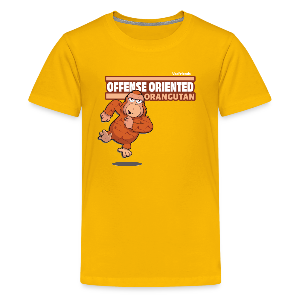 Offense Oriented Orangutan Character Comfort Kids Tee - sun yellow