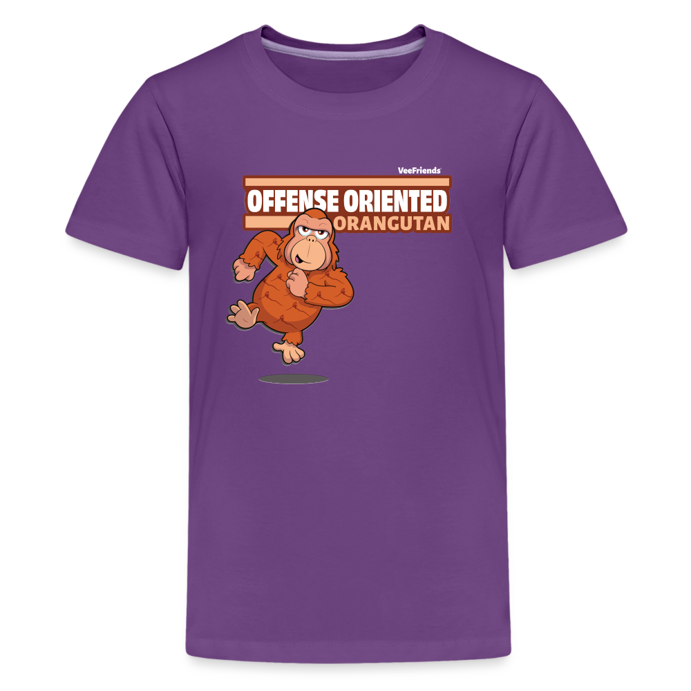 Offense Oriented Orangutan Character Comfort Kids Tee - purple