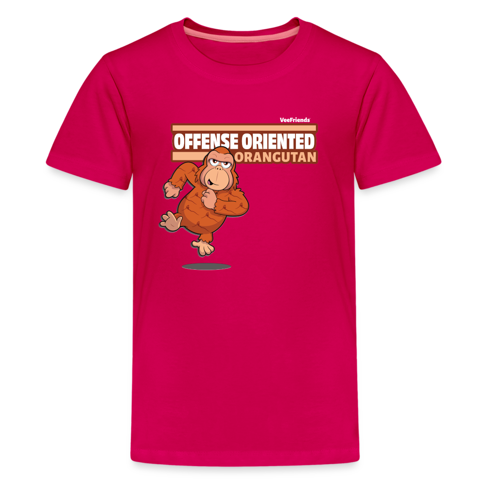 Offense Oriented Orangutan Character Comfort Kids Tee - dark pink