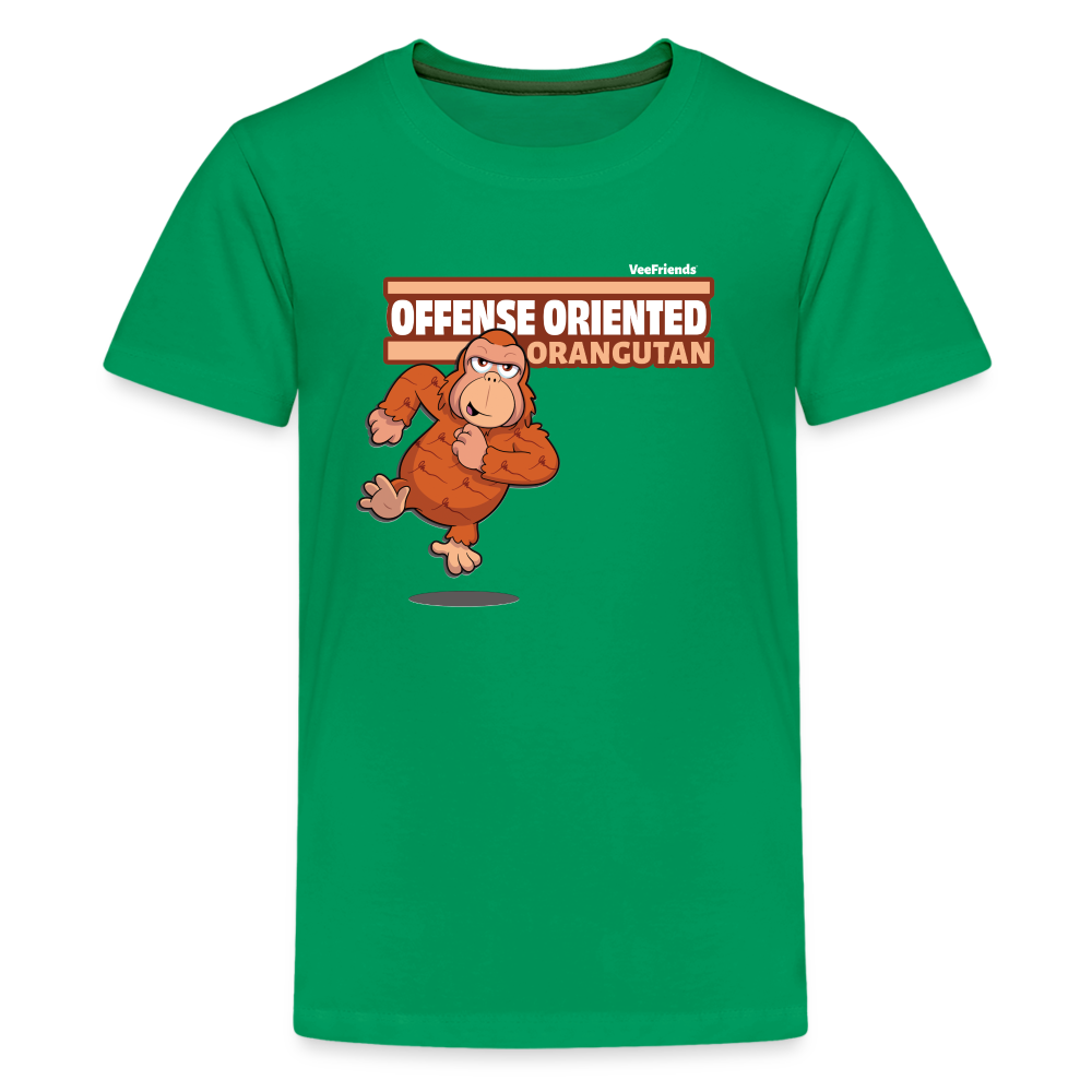 Offense Oriented Orangutan Character Comfort Kids Tee - kelly green