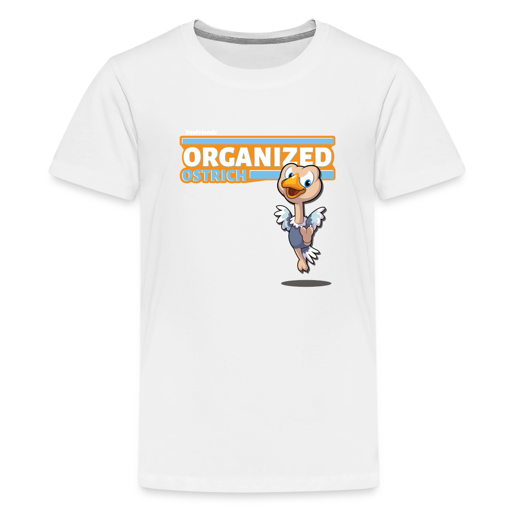 
            
                Load image into Gallery viewer, Organized Ostrich Character Comfort Kids Tee - white
            
        