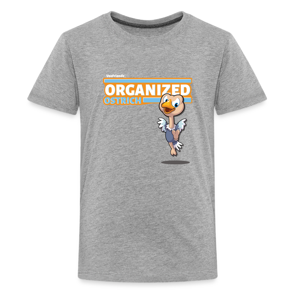 Organized Ostrich Character Comfort Kids Tee - heather gray
