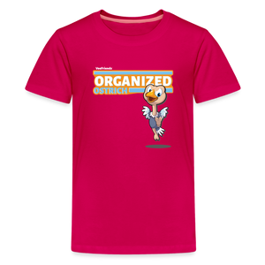 Organized Ostrich Character Comfort Kids Tee - dark pink