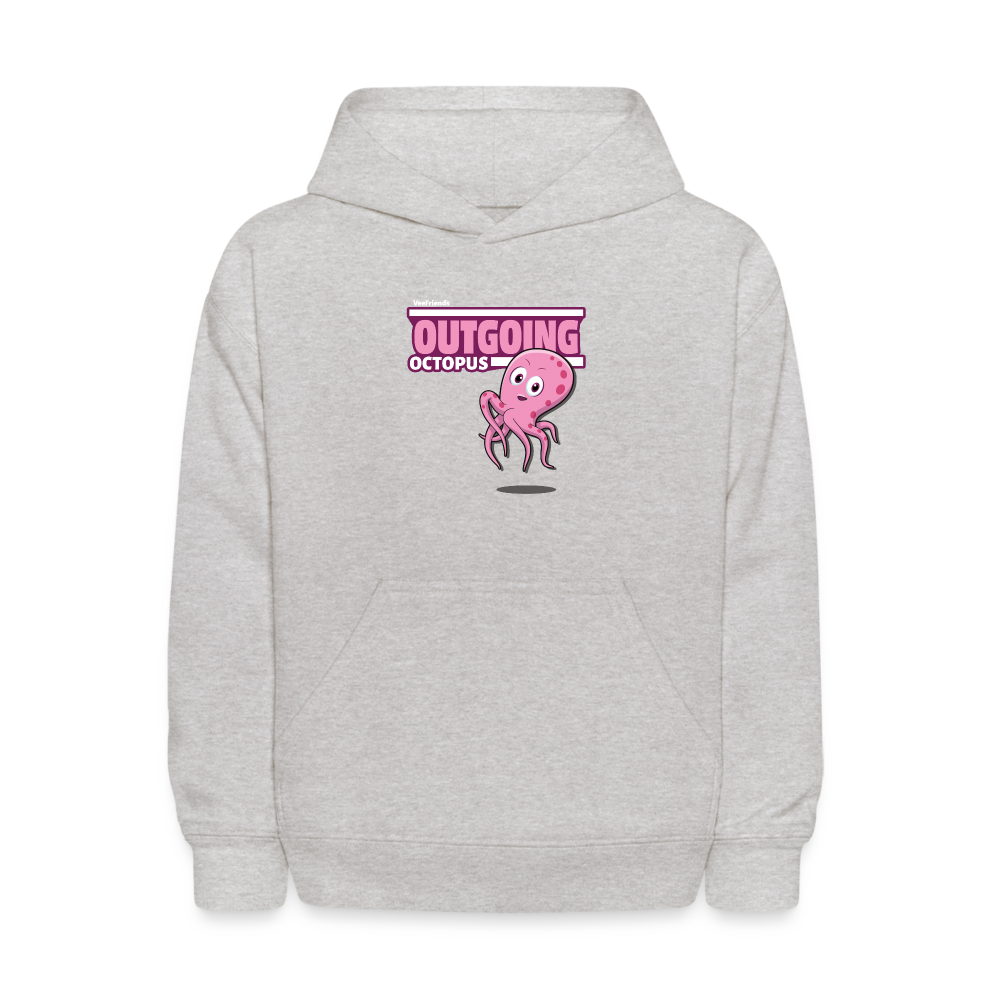 Outgoing Octopus Character Comfort Kids Hoodie - heather gray