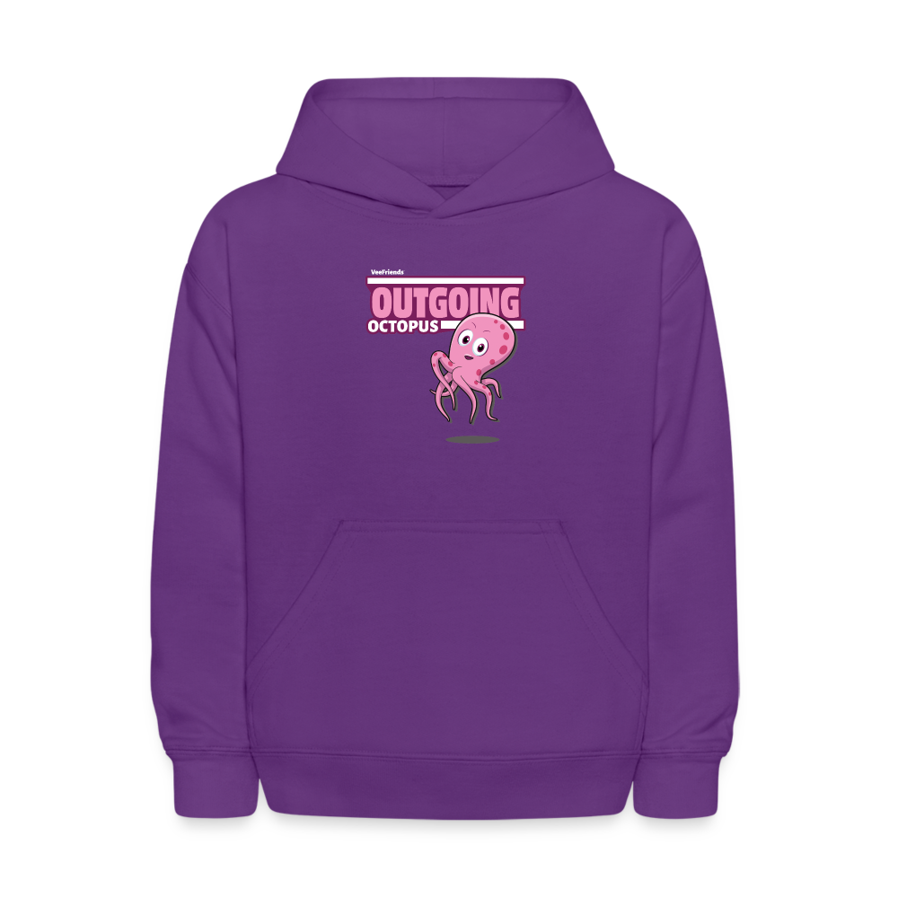 Outgoing Octopus Character Comfort Kids Hoodie - purple