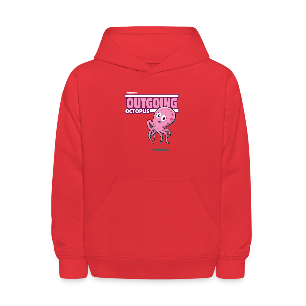 Outgoing Octopus Character Comfort Kids Hoodie - red
