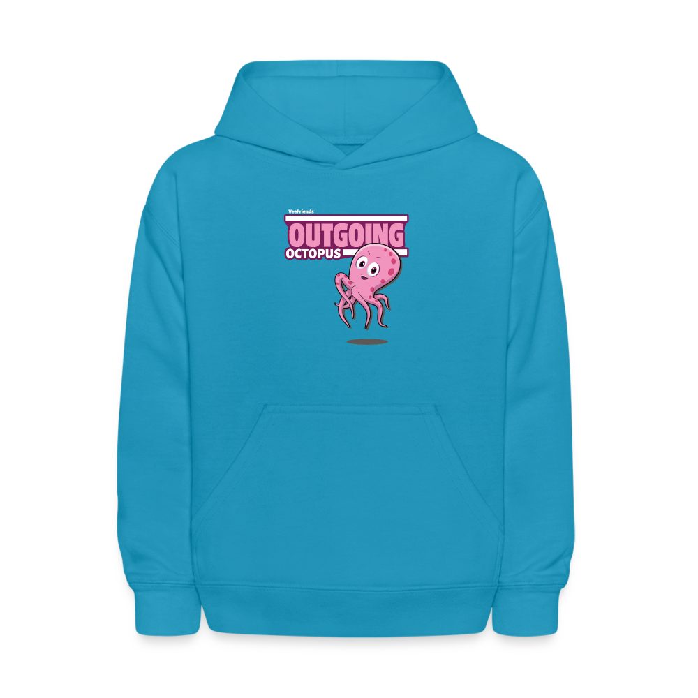 Outgoing Octopus Character Comfort Kids Hoodie - turquoise