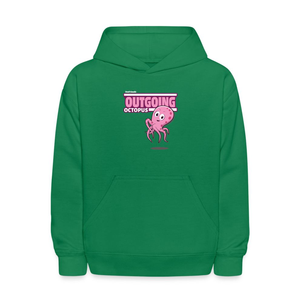 Outgoing Octopus Character Comfort Kids Hoodie - kelly green