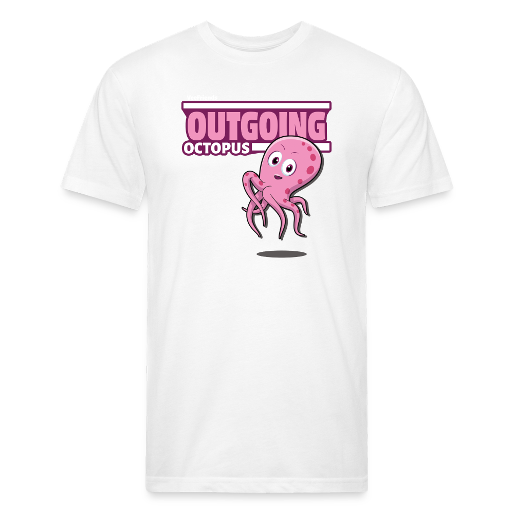 Outgoing Octopus Character Comfort Adult Tee - white