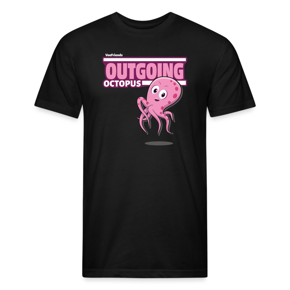 Outgoing Octopus Character Comfort Adult Tee - black
