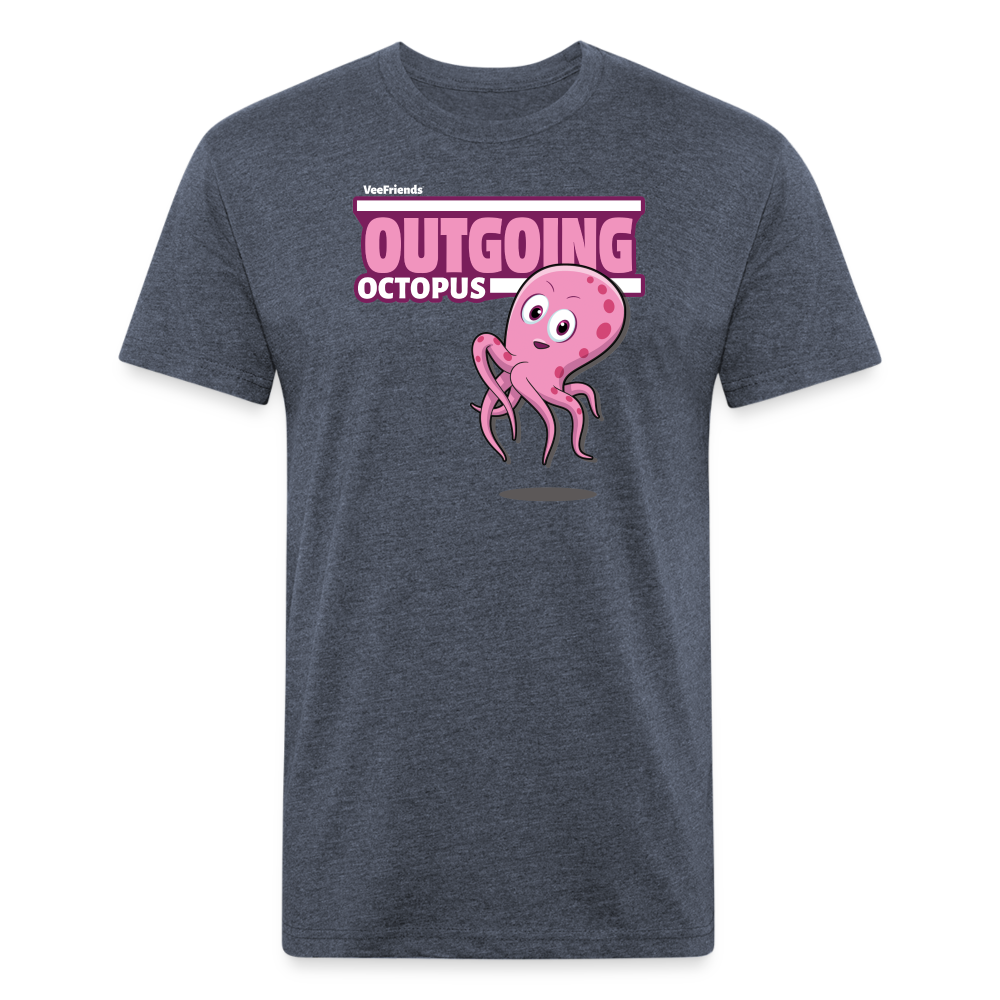 Outgoing Octopus Character Comfort Adult Tee - heather navy