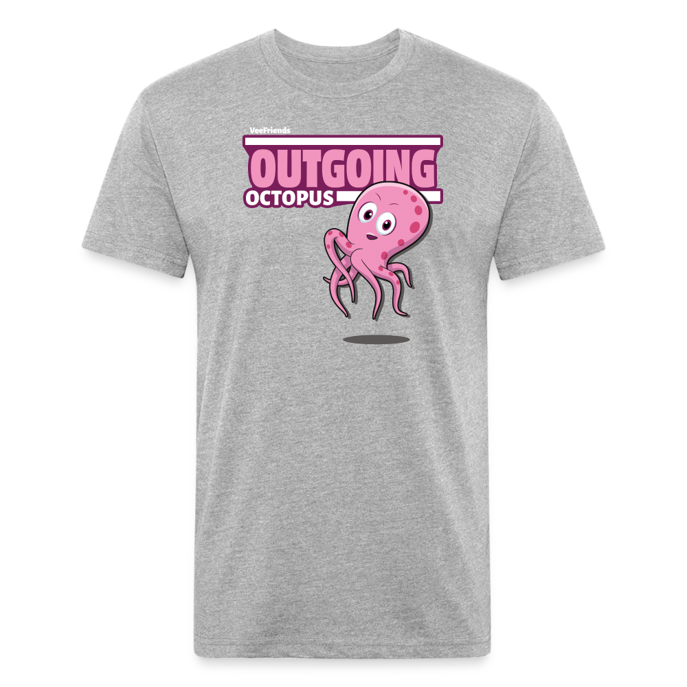 Outgoing Octopus Character Comfort Adult Tee - heather gray