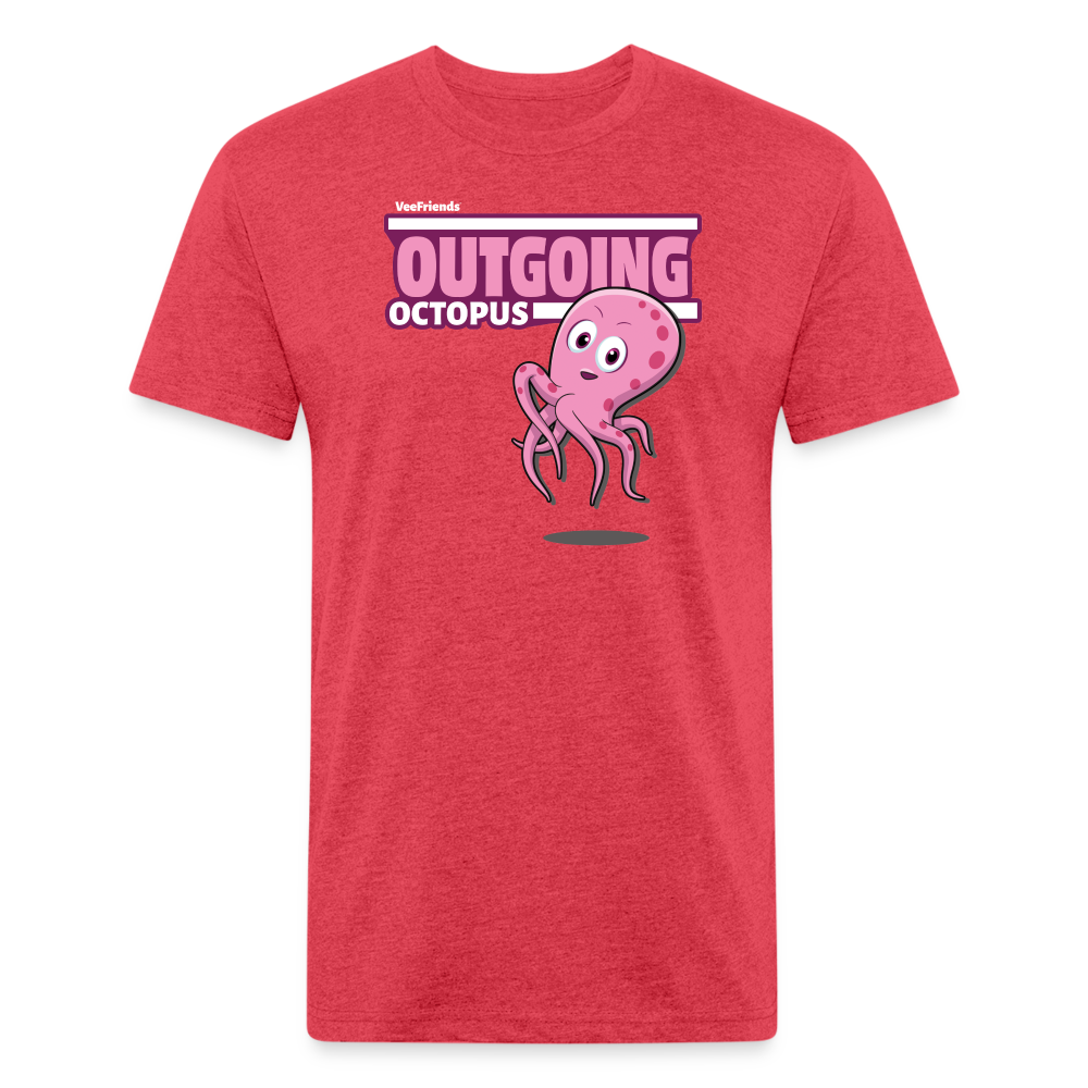 Outgoing Octopus Character Comfort Adult Tee - heather red
