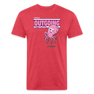 Outgoing Octopus Character Comfort Adult Tee - heather red