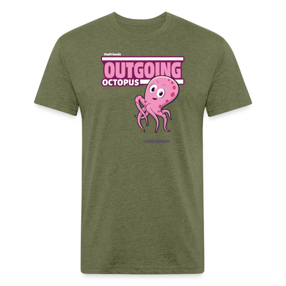 Outgoing Octopus Character Comfort Adult Tee - heather military green