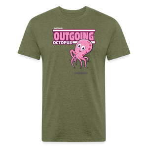 Outgoing Octopus Character Comfort Adult Tee - heather military green