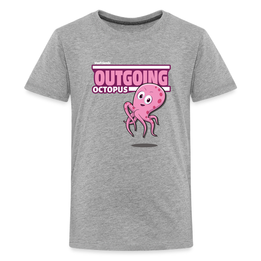 Outgoing Octopus Character Comfort Kids Tee - heather gray