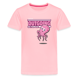 Outgoing Octopus Character Comfort Kids Tee - pink