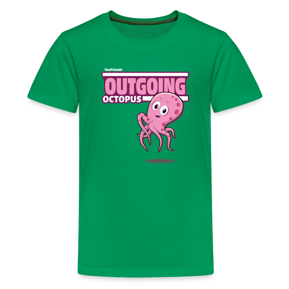 
            
                Load image into Gallery viewer, Outgoing Octopus Character Comfort Kids Tee - kelly green
            
        