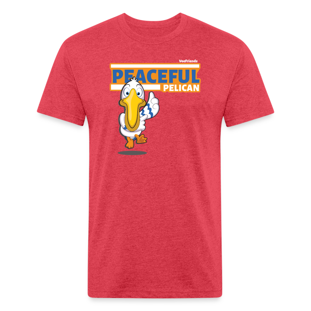 Peaceful Pelican Character Comfort Adult Tee - heather red