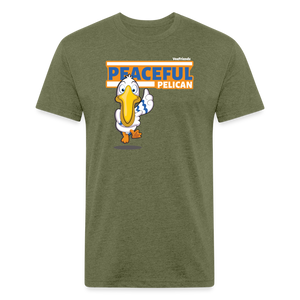 Peaceful Pelican Character Comfort Adult Tee - heather military green