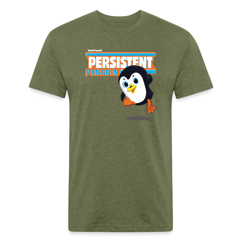 Persistent Penguin Character Comfort Adult Tee - heather military green