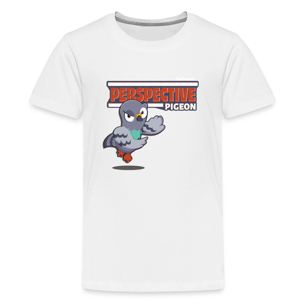 Perspective Pigeon Character Comfort Kids Tee - white