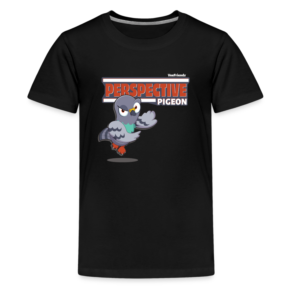 Perspective Pigeon Character Comfort Kids Tee - black