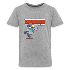 
            
                Load image into Gallery viewer, Perspective Pigeon Character Comfort Kids Tee - heather gray
            
        