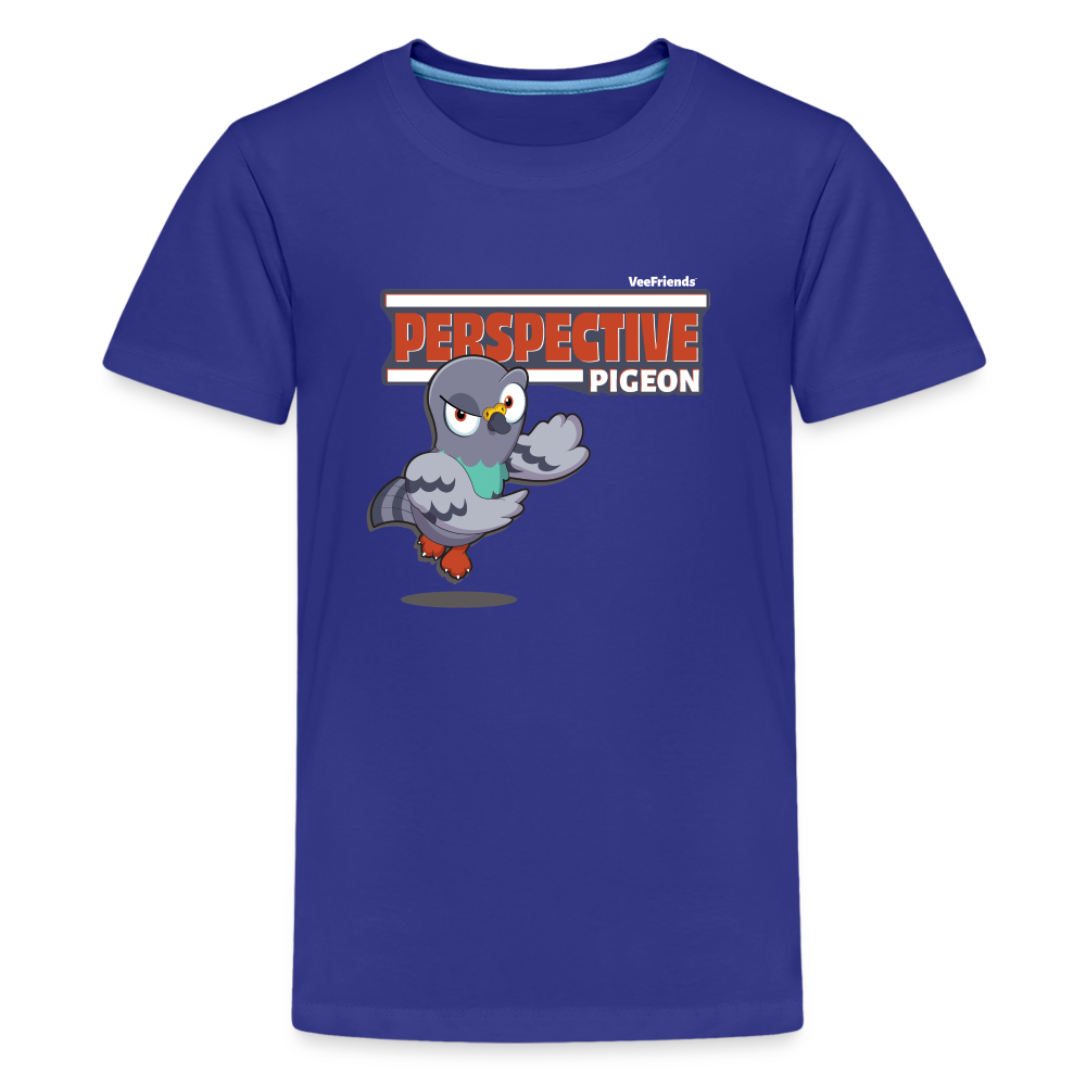 Perspective Pigeon Character Comfort Kids Tee - royal blue