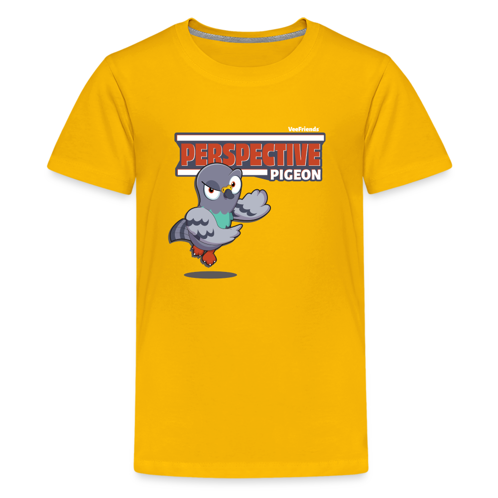 
            
                Load image into Gallery viewer, Perspective Pigeon Character Comfort Kids Tee - sun yellow
            
        