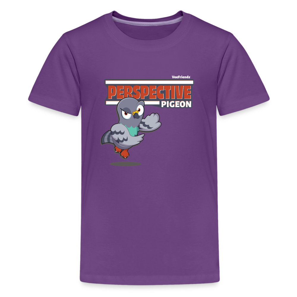 Perspective Pigeon Character Comfort Kids Tee - purple