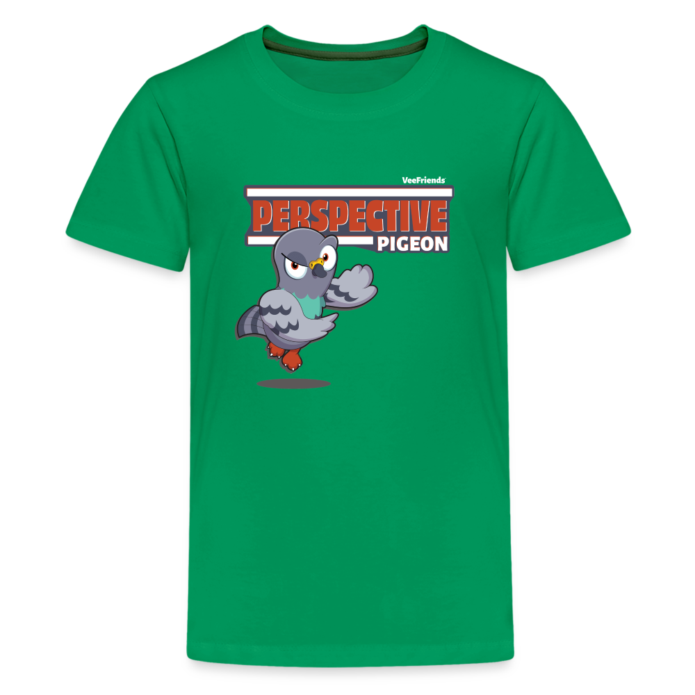 Perspective Pigeon Character Comfort Kids Tee - kelly green