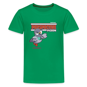 
            
                Load image into Gallery viewer, Perspective Pigeon Character Comfort Kids Tee - kelly green
            
        